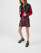 Falda corta roja floral rock mujer-5