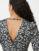 Robe longue noire LENZING™ ECOVERO™ imprimé minimal flower Femme-5