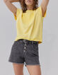 Loose yellow sweatshirt embroidery women-2