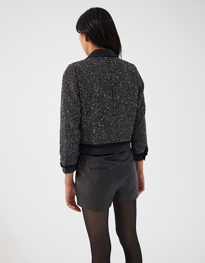 Women’s black tweed and denim jacket-3