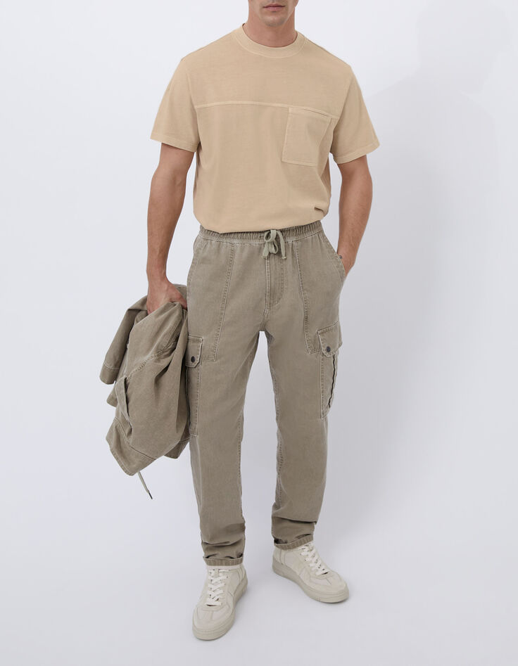 Men&rsquo;s flax T-shirt with patch pocket-5
