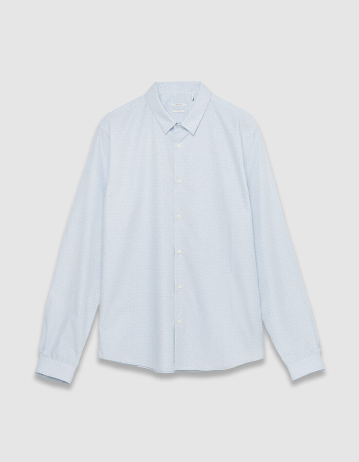 Camisa minimalista slim-fit azul de algod&oacute;n org&aacute;nico-6
