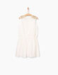 Robe blanc cassé foil et sequins dorés fille-4