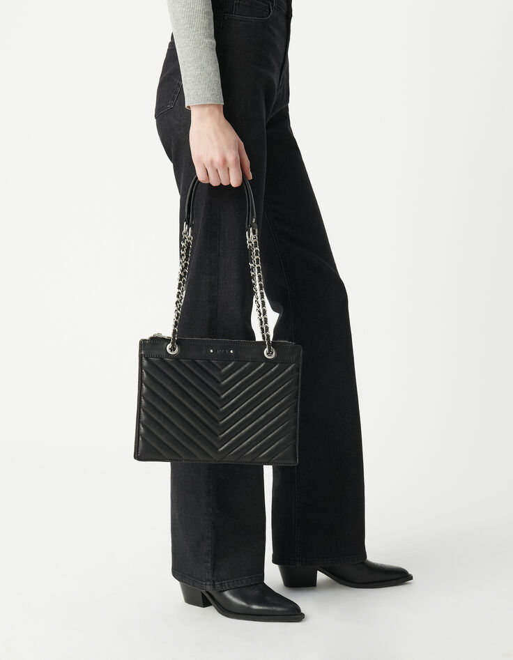 Sac double pochettes 1440 REPORTER en cuir matelassé femme-8