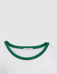 Tee-shirt blanc bords-côtes verts à message-6