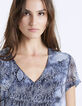 Robe droite manches courtes voile imprimé python -4