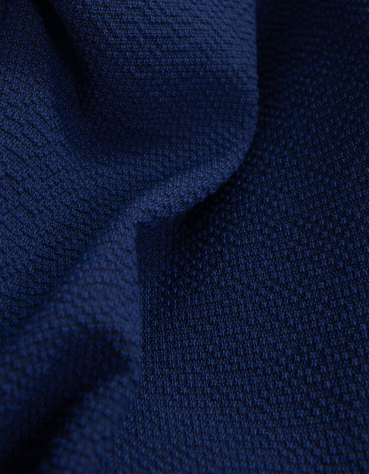 Indigoblaue Seersucker-Anzugjacke für Männer-7