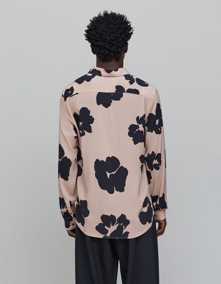 Puur Edition-Man's maxi gebloemd SLIM rozenhout overhemd-3 Puur Edition-Man's maxi gebloemd SLIM rozenhout overhemd-3