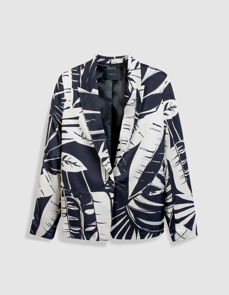 Damesblazer met tropische print-6