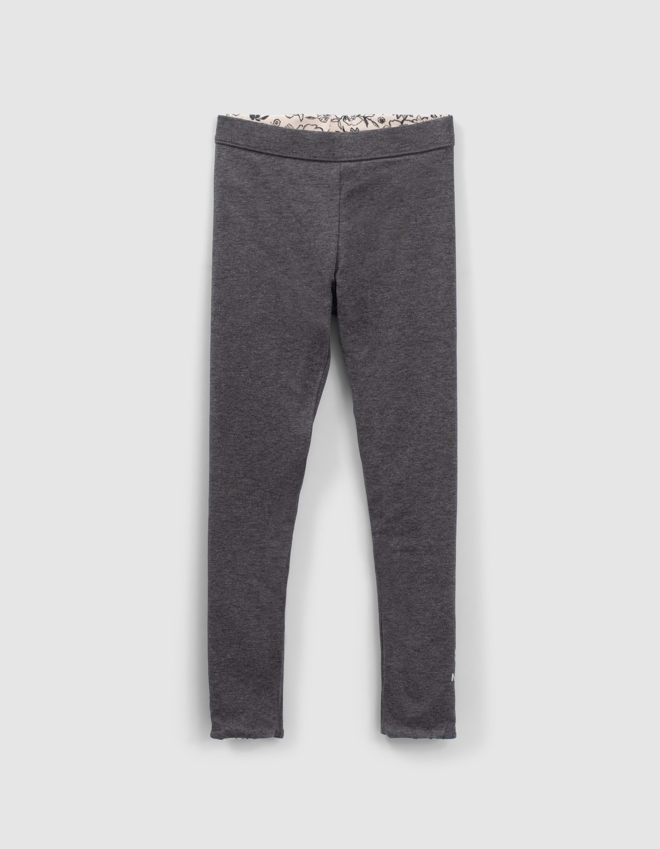 Leggings reversible imprime fleurs et gris fille IKKS