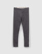 Leggings reversibles estampado flores gris ni&ntilde;a-3