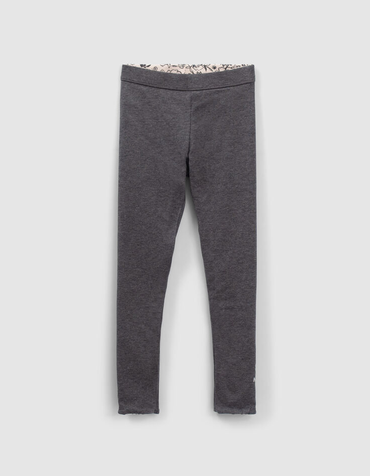 Leggings reversibles estampado flores gris ni&ntilde;a-3
