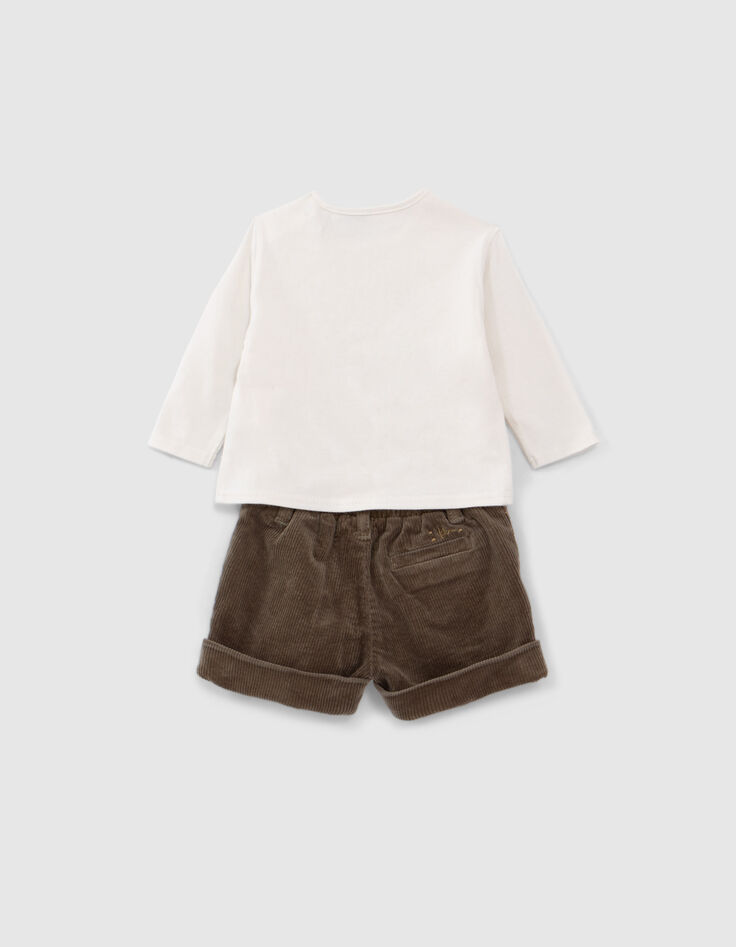 2-in-1 baby meisjes vlinder T-shirt en kaki shorts set-3 2-in-1 baby meisjes vlinder T-shirt en kaki shorts set-3