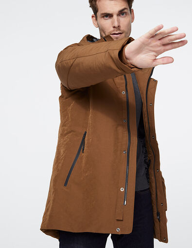 Parka cognac à capuche Homme - IKKS