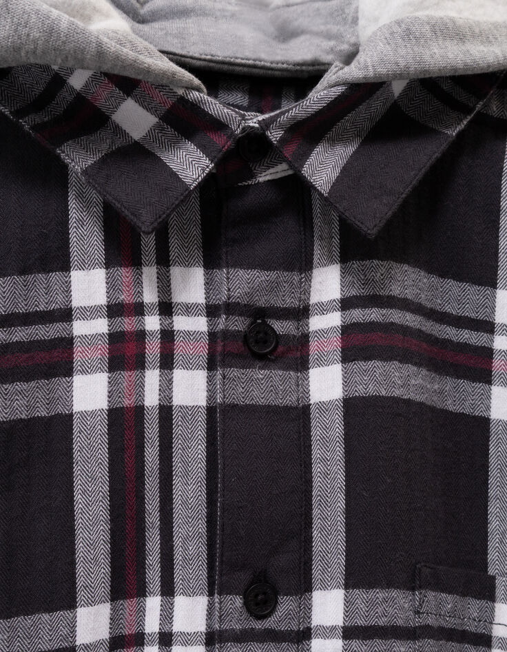 Chemise carreaux grise capuche amovible garçon-8 Chemise carreaux grise capuche amovible garçon-8