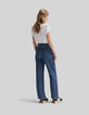 Jean large summer blue taille haute Femme-4