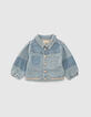 Blaue Jeansjacke mit Tressen für Babymädchen-1