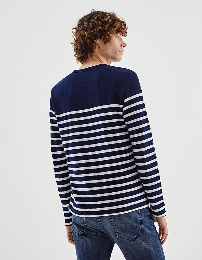 Men’s navy and white striped sailor sweatshirt