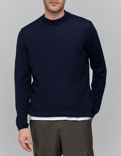 Jersey de cuello alto azul marino para hombre - IKKS