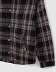Schwarze Jungenjacke mit Karos und Sherpafleecefutter-4