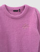 Girls’ dark pink knit sweater with embroidery-2