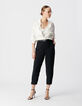 Pantalon noir droit Femme-1