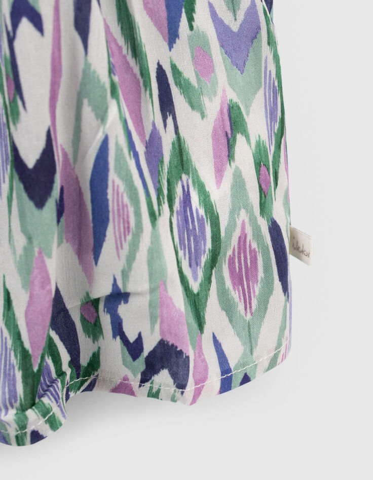 Top blanco roto estampado ikat rombos niña-5