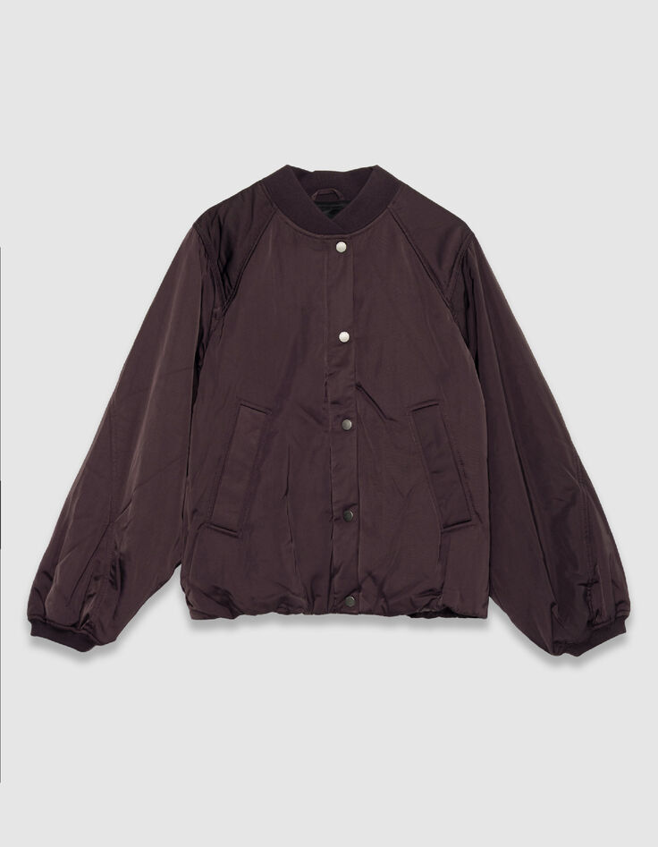 Bomber oversize bordeaux nylon Femme-6
