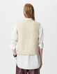 Women’s beige knit sleeveless bib front top-2