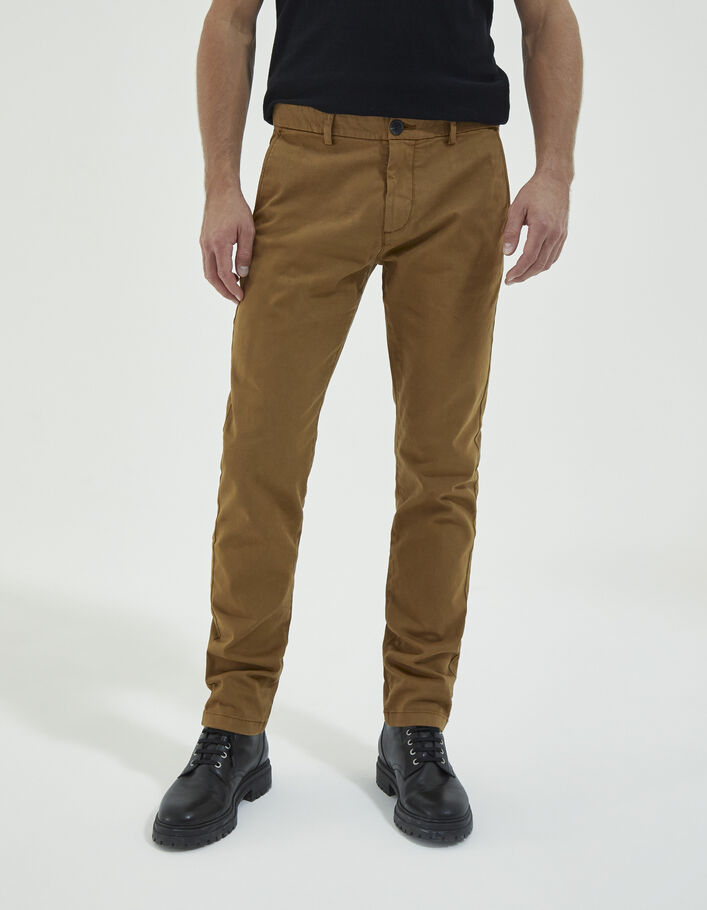 Pantalon chino SLIM ocre Homme-2