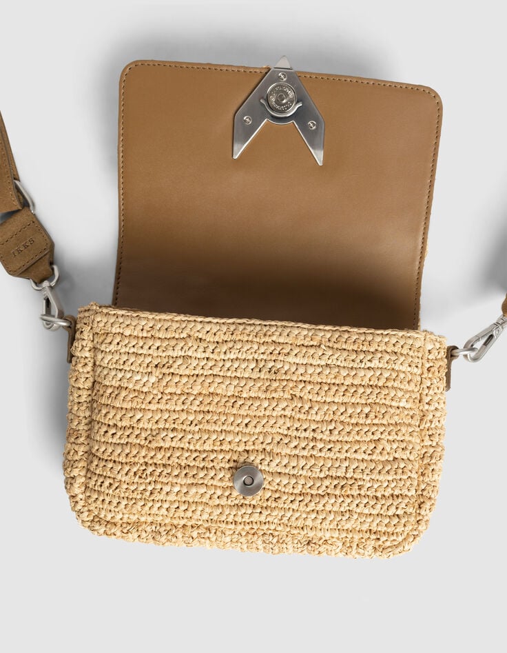 De 111 RAPHIA beige mix raffia en suèdeleer-6