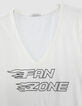Gebroken wit T-shirt met tekst en strass Dames-8