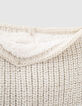 Girls’ ecru snood with gold lurex ribbing-3