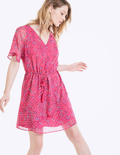 Robe en voile imprimé floral fils métallisés - IKKS