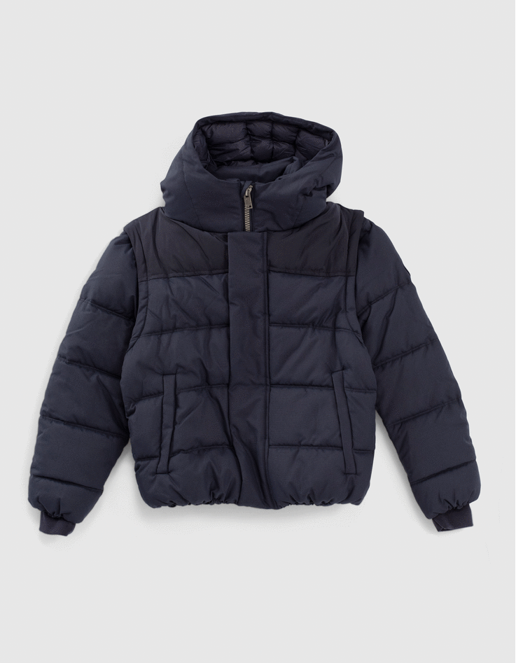 Boys navy quilted jacket store