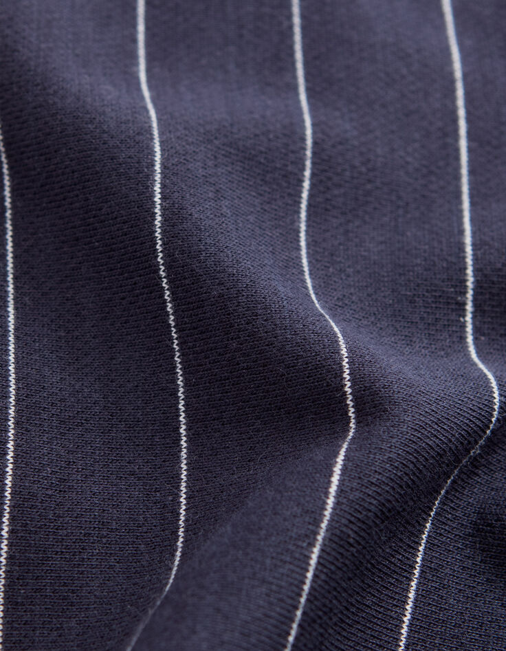 Boys' navy knit pinstriped Bermuda shorts-8