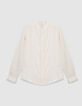 Men&rsquo;s chalk linen REGULAR Mandarin collar shirt-8