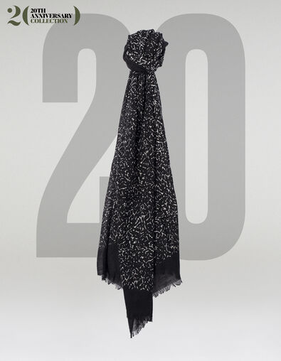 Women's black print scarf - IKKS