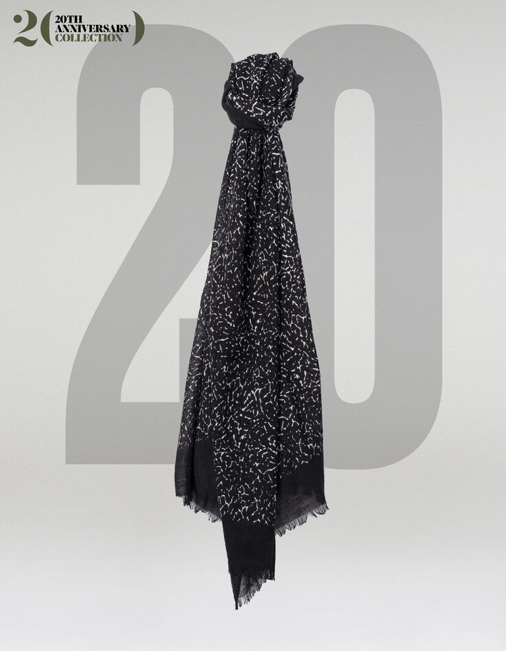 Women's black print scarf-1 Women's black print scarf-1