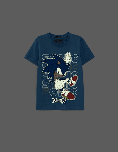 Boys’ blue glow-in-the-dark SONIC T-shirt - IKKS