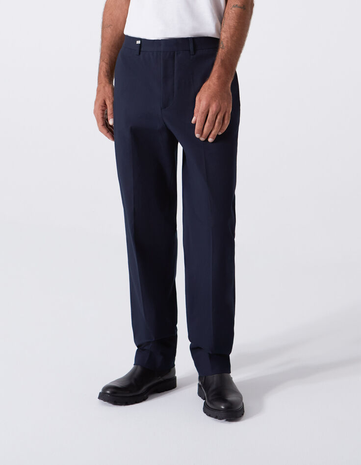 Men’s navy upcycled REGULAR chino trousers-2