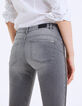 Women's grey 7/8 slim sculpt-up jeans, side braid-2