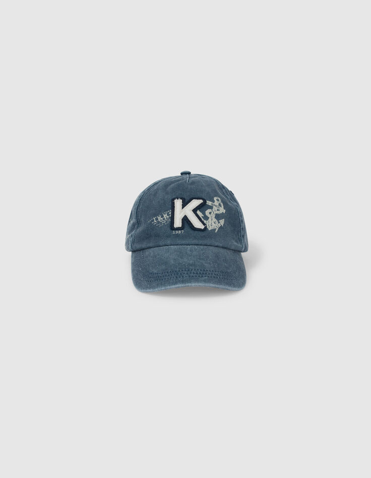 Gorra azul marino K bordada niño-2