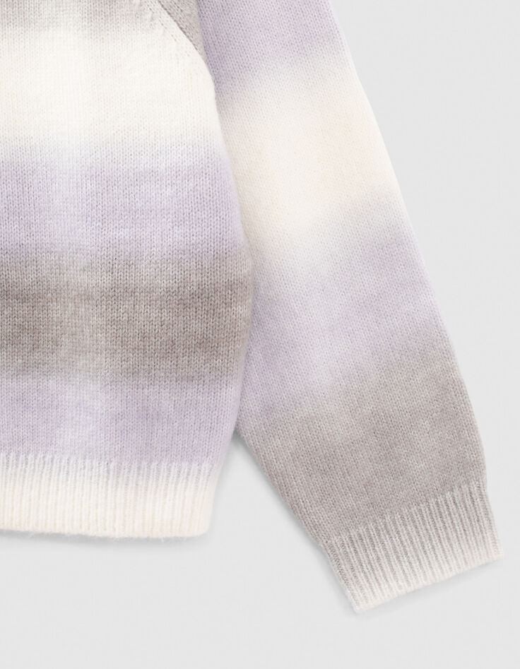 Crop-M&auml;dchenstrickpullover mit verschwommenen Streifen -6
