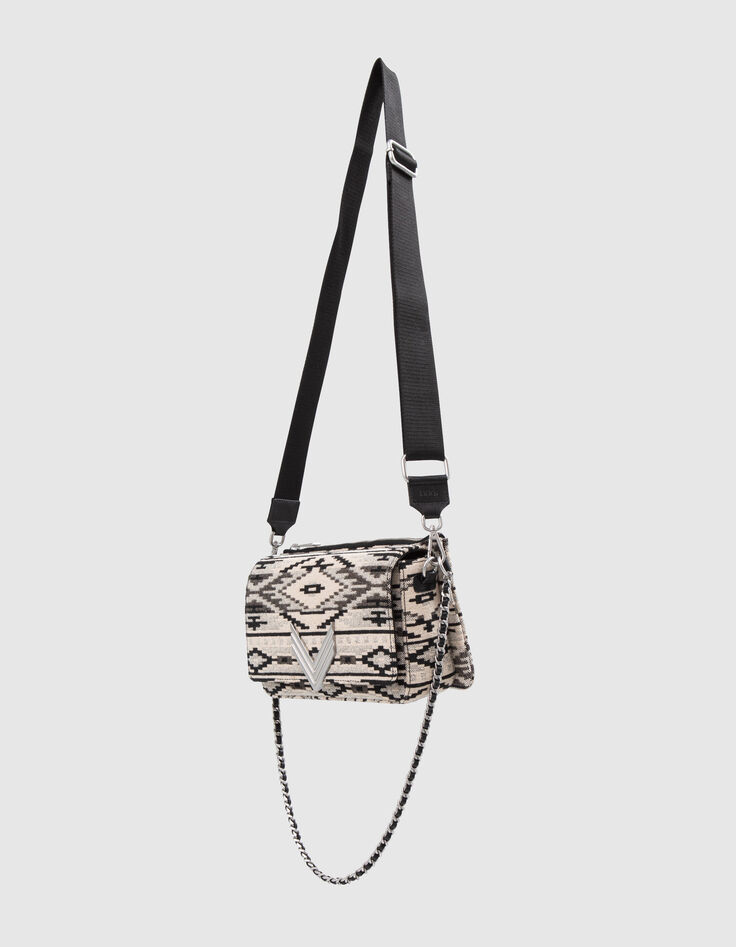 Die 111 LUCEA schwarze Tasche, jacquard ikat für Damen-5 Die 111 LUCEA schwarze Tasche, jacquard ikat für Damen-5