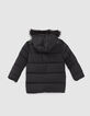 Boys' black padded jacket with Bandana lining-3