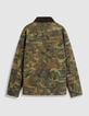 Khaki Wachsjacke mit Samtkragen Herren-7