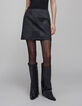 Jupe courte gris maille Milano effet patchwork Femme-3