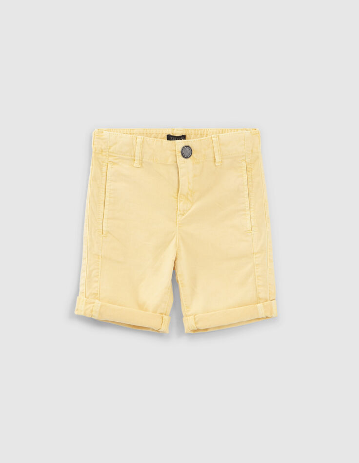 Boys’ light yellow chino Bermuda shorts-1