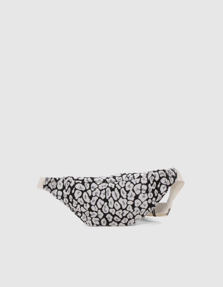 Sac banane noir motif l&eacute;opard fille-3